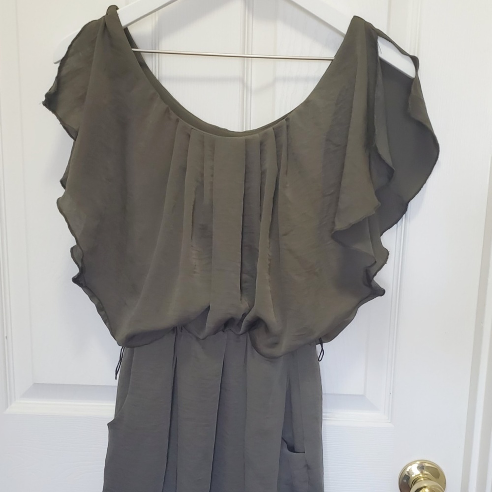 Olive Green City Triangles Dress